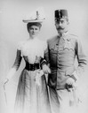 Sophie and Franz Ferdinand wearing hats